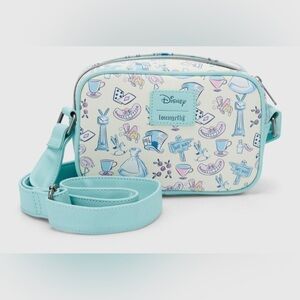 Loungefly Disney Alice in Wonderland Crossbody Bag Pastel Sketch Print NEW